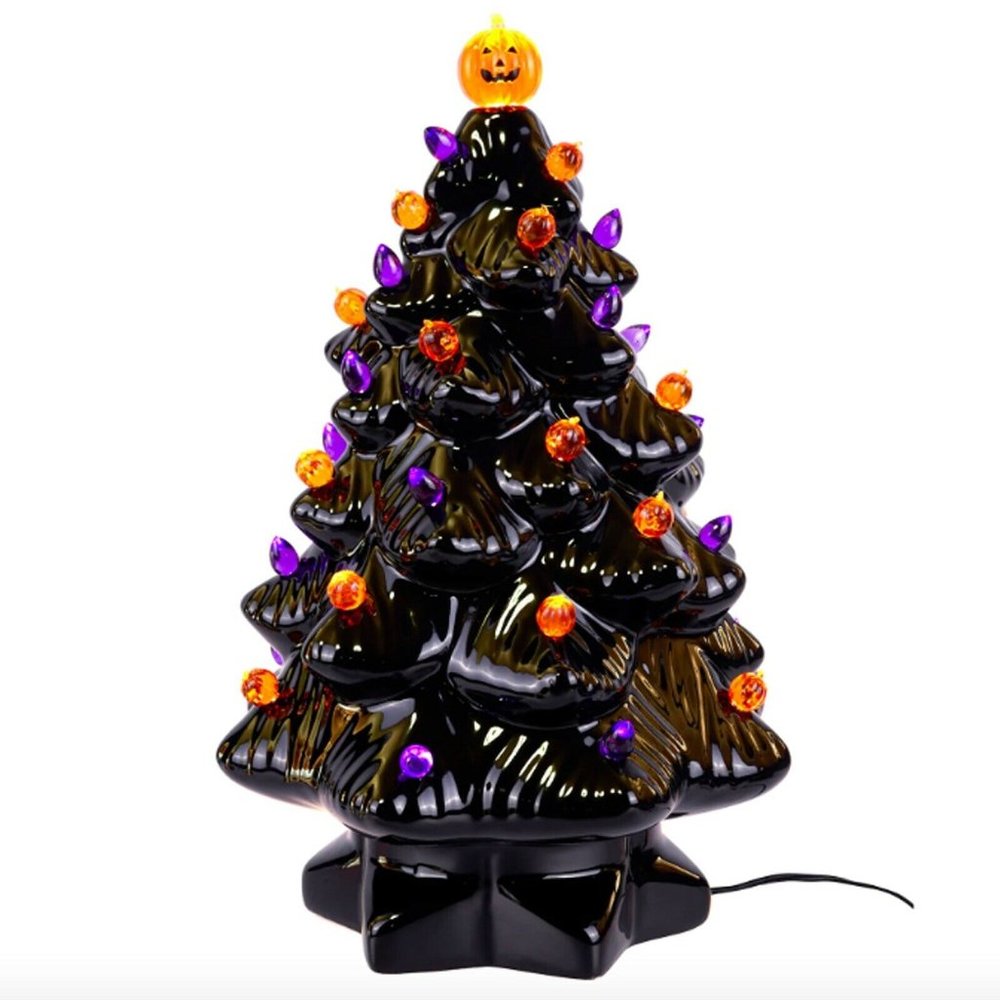 Mr. Halloween 14" Black Ceramic Tree NIB